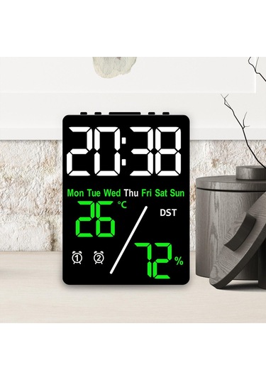 Suntek Çalar Saat Ev 2 Alarm Ayarları Yeşil-dijital-siyah