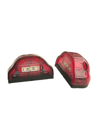 2 Adet Tır Kamyon Dorse Plaka Lambası Kobra Kırmızı 12-24 Volt