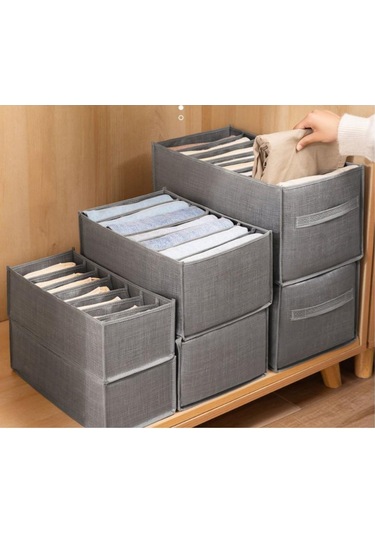 Pantolon Elbise Saklama Dokunmamış Kumaş Kutusu Kot Tayt Bölmeli Bitirme Çantası Giyim Bölücü Sepeti Ev Gardırop Bölücü Çanta Saklama Çantası C Diğer