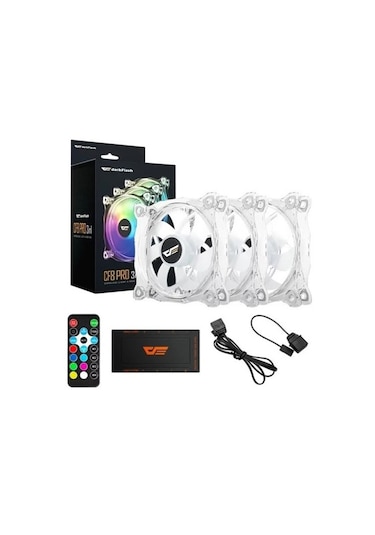 Df Cf8 Pro A-rgb 3x12cm Fan Kit 3 Lü + Kontrolcü + Kumanda