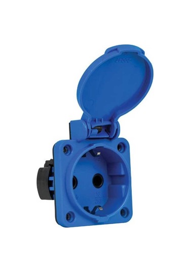 Mete Enerji 404016St06 1x16A Pano Prizi Üst Yan Girişli Mavi 220 V