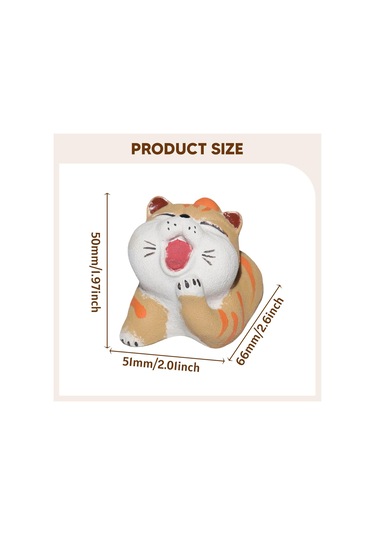 Homyl Kitaplık Hediye Yatak Odası Için Kedi Çay Hayvanı 5,1 Cmx6,6 Cmx5 Cm