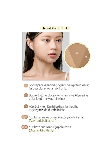 Doğal Görünüm Sunan 3 Lü Kontür Kiti Perıpera V Shading 001 Natural Brown