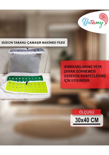 Silikon Tabanlı Çamaşır Makinesi Filesi Gri