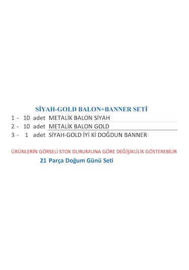 Siyah-gold Balon+banner Seti