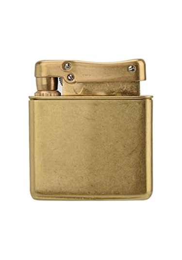 Promise Tek Alevli Fırçalı Gold Metal Benzinli Çakmak