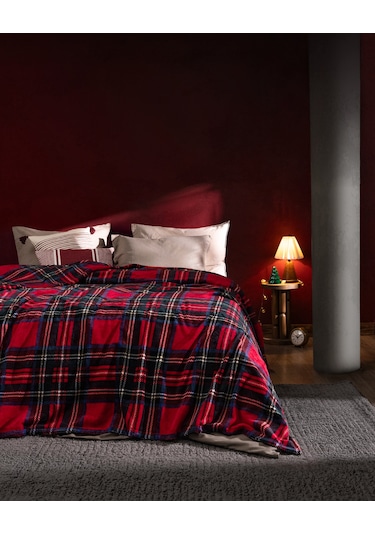 Clorel Çift Kişilik Welsoft Baskılı Battaniye - Kırmızı 8684427292181 Çok Renkli