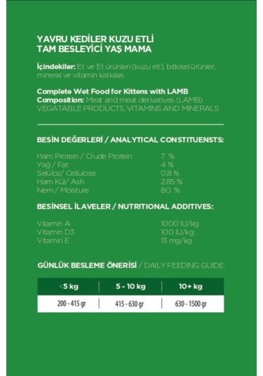 Propaw Kuzu Parça Etli Jöleli Premium Tahılsız Yavru Kedi Maması 415 G