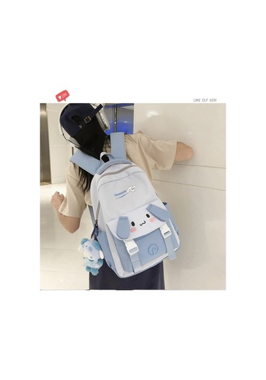 Goldenqian Kalınlaşmış Açık Eğlence Seyahat Sırt Çantası Kampüs Tarzı Basit Çift Sırt Çantası Yeni Yükseltilmiş Ilköğretim Okul Çantası Db74vr 409-mavi