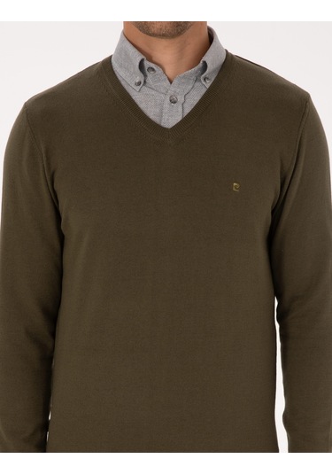 Pierre Cardin Erkek Koyu Haki Kazak /triko 50314190-vr111 Koyu Haki