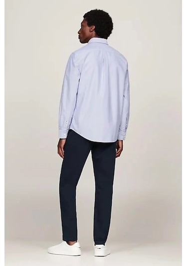 Tommy Hilfiger Erkek Mavi Solid Heritage Oxford Gömlek Mavi