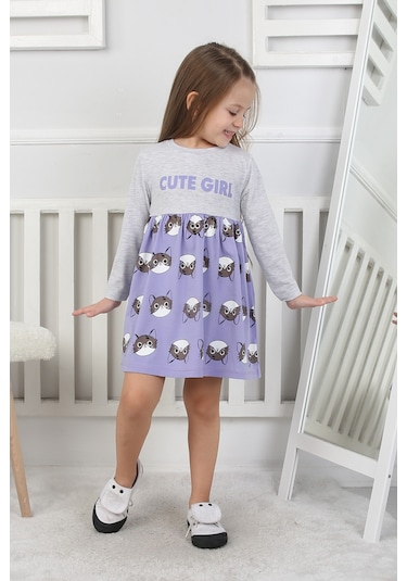 Kız Çocuk Elbise Cute Girl Lila