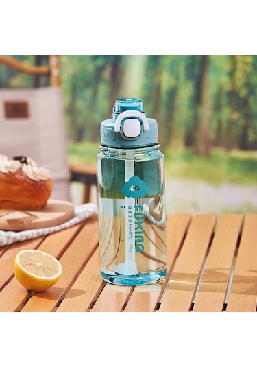 Velvettides Spor Su Bardağı Erkek Ve Kadın Saman Bardak Bardak Öğrenci Taşınabilir Basit Evrensel El Bardak Su Şişesi Çocuk Doğrudan İçme Plastik Bardak 900ml Göl Mavisi