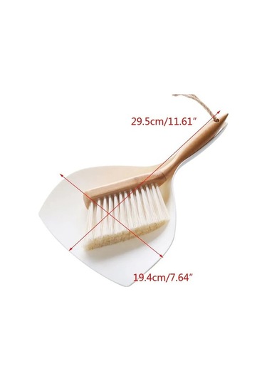 Novahub Ergobroom 13bc2000555 Pratik Temizlik Seti - Bambu Saplı Süpürge Ve Faraş, Kırmızı Versiyon