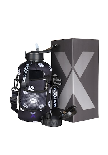 Roxform Suluk Matara 2200 Ml, Premium Pp Malzeme, Sağlıklı Bpa & Bps İçermez, Kılıflı, Çift Kapaklı, Koku Yapmaz, Sızdırmaz Ve Dayanıklı, Pati Cep Kılıf, Siyah Siyah, Pati Cep Kılıf