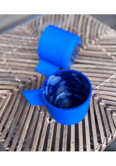 Argile Rouge - Upsala Porselen Americano Bardağı 3d Printed & El Yapımı Lacivert