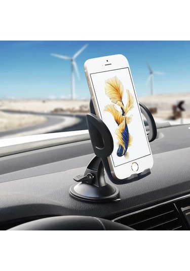 Primepickings Siyah Yapışkanlı Güçlü Emişli Duda Araç Için Akıllı Telefon Tutucu