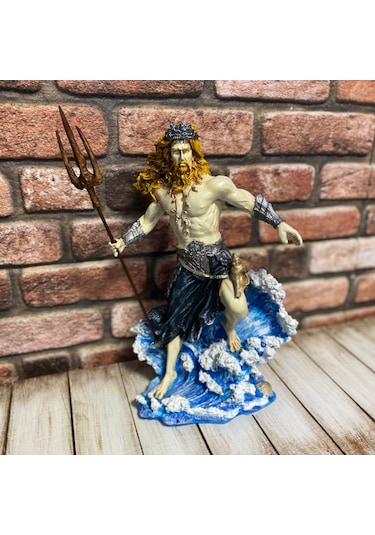 Deniz Ve Deprem Tanrısı Poseidon Mızraklı Heykel Biblo