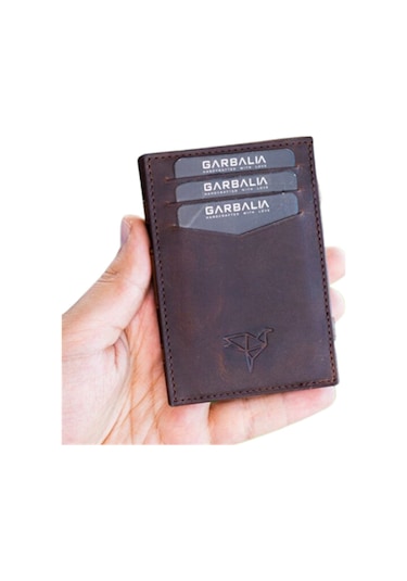 Garbalia Magic Hakiki Deri RFID Engelleyici Unisex-Kahverengi