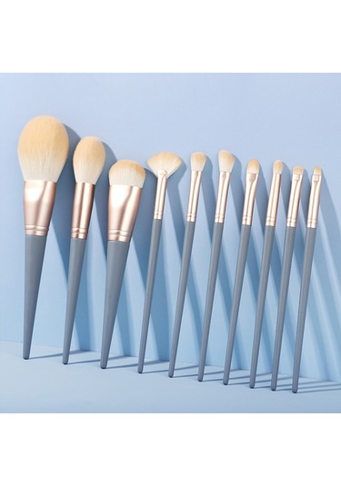 Sones 10 Adet / Set Makyaj Fırçası Mısır İpeği Elyaf Saç Gevşek Pudra Fırçası Yüz Ve Göz Makyaj Fırçası, Stil:çantasız