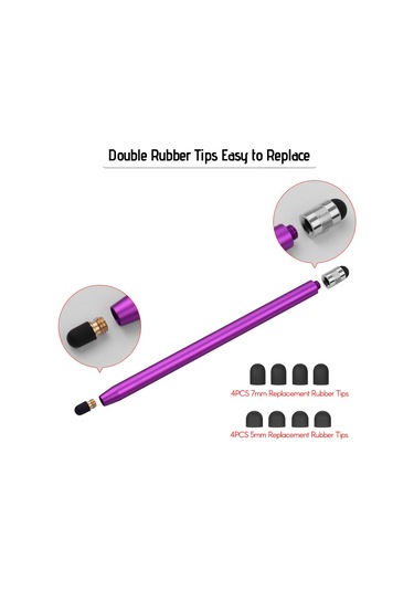 Singree 2si 1 Arada Evrensel Dokunmatik Kalem Tüm Tablet Telefonlar İçin 8 Yedek Yumuşak Uç 4ad 2kırmızı 2mor