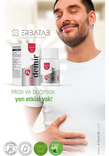 Erbatab Demir İçeren Takviye Edici Gıda 30 Kapsül