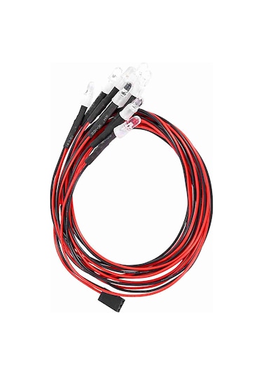 Geekyou 1/10 Rc Araba İçin 8'li Led Aydınlatma Seti - 4 Beyaz + 4 Kırmızı Işık, Alıcıdan Direk Besleme, Dayanıklı Ve Cool Görünüm