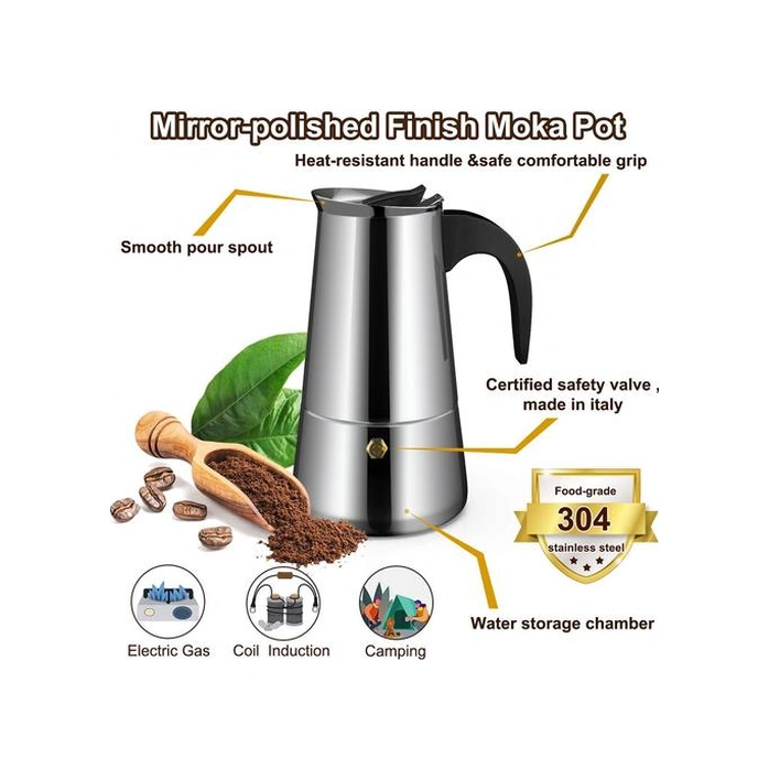 Paslanmaz Çelik Cezve Moka Pot Kahve Makinesi Mocha Espresso Latte Percolator Brewer Latte Kahve Araçları Kahve Tencere