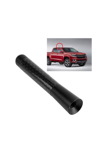 Xiyyadms Ev Araçları İçin 8cm Karbon Fiber Kısa Anten, Evrensel Uyumlu, Kolay Kurulum, Gümüş Rengi, 4 Farklı Somun Boyutu