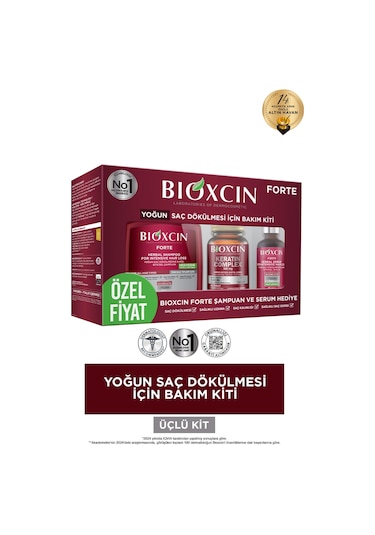 Bioxcin Forte Yoğun Bakım Kiti (TABLET-ŞAMPUAN-SERUM) Yoğun Saç Dökülmesi Seti