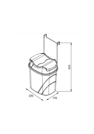 Dolap Kapağına Asmalı Çöp Kovası Organizer Gri