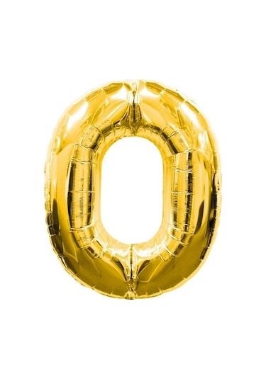 0 Rakamlı Folyo Balon Gold Renk 40 İnç Çok Renkli