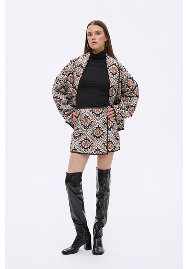 Quzu Ekru Kadın Etek Srt00871 Ekru