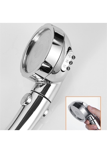Duş Başlığı El Duşu 3 Sprey Tipleri Yüksek Basınç Durdurma Düğmeli El Yüksek Basınç Su Tasarruflu Duş Başlığı