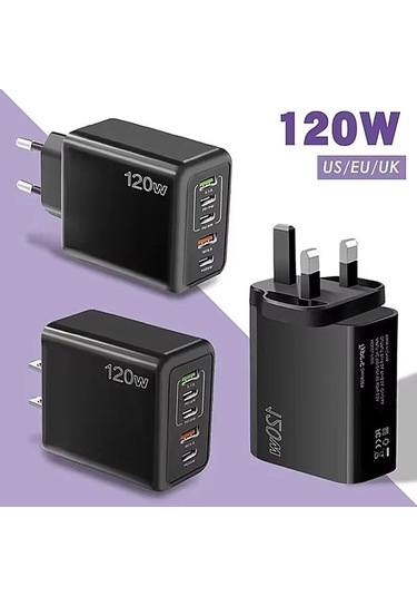 Zyzqstore Usb Şarj Cihazı, Pd Hızlı Şarj, 120w, Cep Telefonu 1 Adet, Beyaz, Model Xyz, Koyu Renk, İpuçları İçin 1 Adet