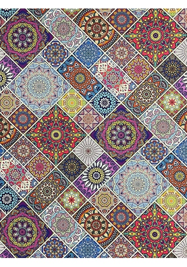 Enesar Home Patchwork Desen Dijital Baski Döşemelik Kumaş 100 x 140 cm