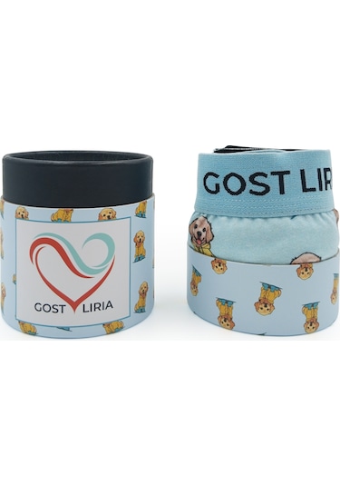 Gost Liria Cute Dog Desenli Erkek Boxer Mavi