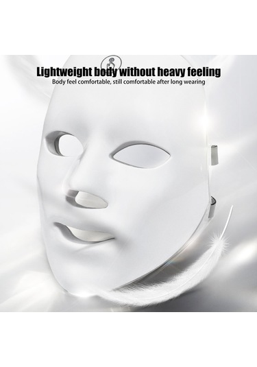 Gajeena 7 Renkli Led Işık Terapili Yüz Ve Boyun Maskesi - Cilt Onarımı Ve Yenileme Çok Renkli