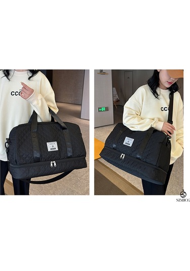 Çok İşlevli, Islak Ve Kuru Ayırma Özelliğine Sahip Su Geçirmez Seyahat Çantası Siyah