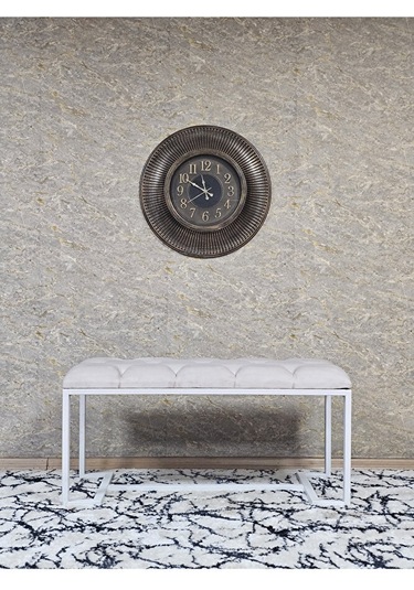 Beyaz Boyalı - L - Ayaklı 100 Cm X 38 Cm Oturak - Bench - Makyaj Çok Renkli