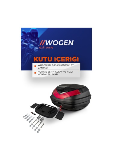Wogen Wg39 Basic Arka Çanta 39 Litre Siyah + Karbon Dizlik Hedi Siyah