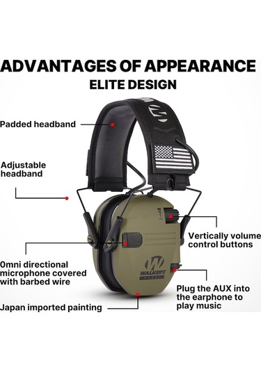 Gebibd Kulaklıklar Aktif Gürültü Azaltma Katlanabilir Avcılık İşitme Koruması Elektronik Kulak Koruması Atış İçin Diğer