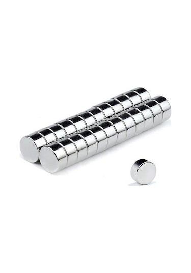 Koodmax 10 Adet 8x10mm Yuvarlak Güçlü Neodyum Mıknatıs - Neodim Magnet Çap 8mm , Kalınlık 10mm