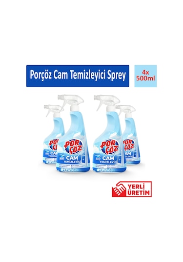Porçöz Cam Temizleyici Sprey 4 x 500 ML