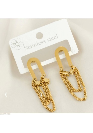 At Nalı Çelik Küpe Çok Renkli