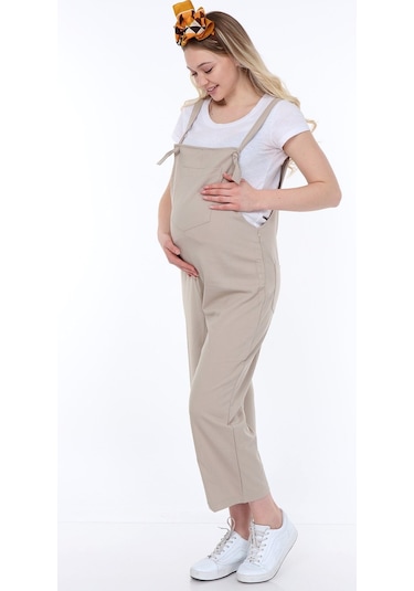 Luvmabelly Myra6101 - Bej Hamile Salopet-bej