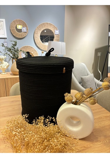 Victor Çok Amaçlı Düzenleyici Kapaklı Sepet,kapaklı Saksılık, Kapaklı Organizer 36x40 - Büyük Boy Siyah