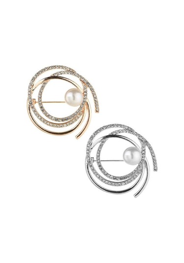 Gümüş Kadın Broş Pin Sahte İnci Taklidi Zarif Kazak Şal Atkılar Klip Göğüs Pin Charm Elbise Dekorasyon Giyim Süsleme Düğün Parti Takı Gümüş