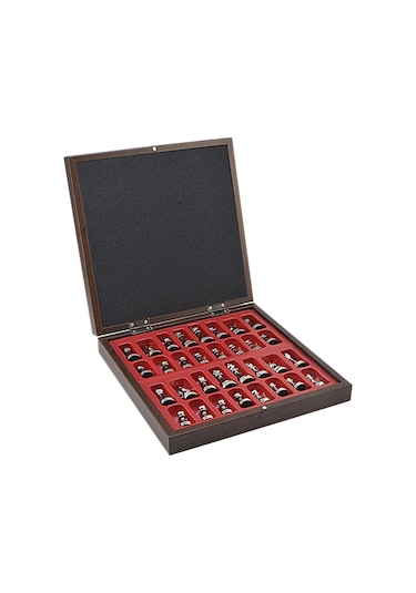 Gifthome Orta Boy Metal İspanyol Satranç Takımı Antik Ve Ceviz De