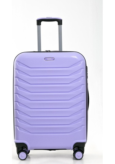 Yefa Pp Polipropilen Kırılmaz Orta & Kabin Boy 2'li Valiz Seti Lila